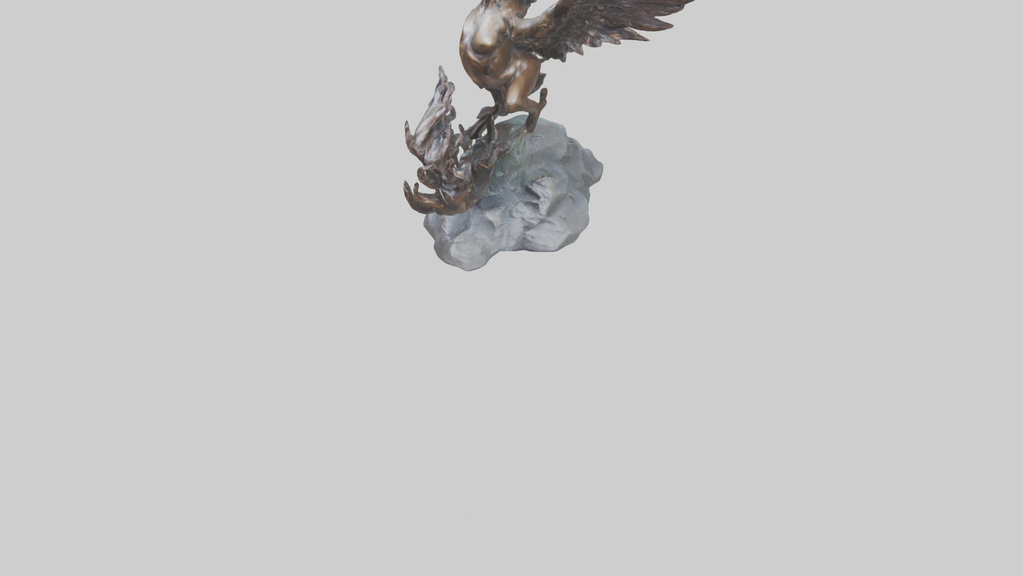 3D model Phoenixs Ashes statue model VR / AR / low-poly