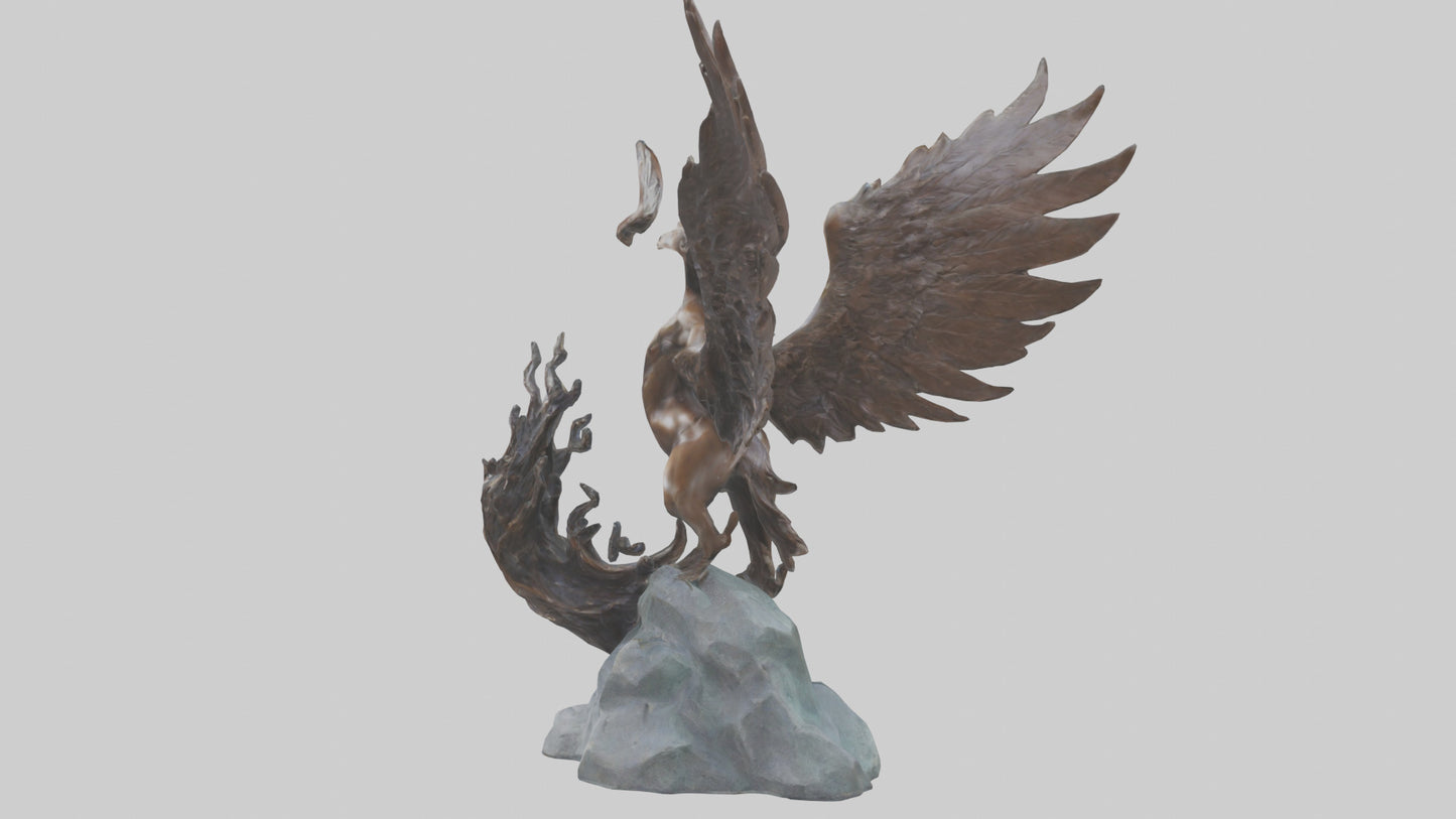 3D model Phoenixs Ashes statue model VR / AR / low-poly