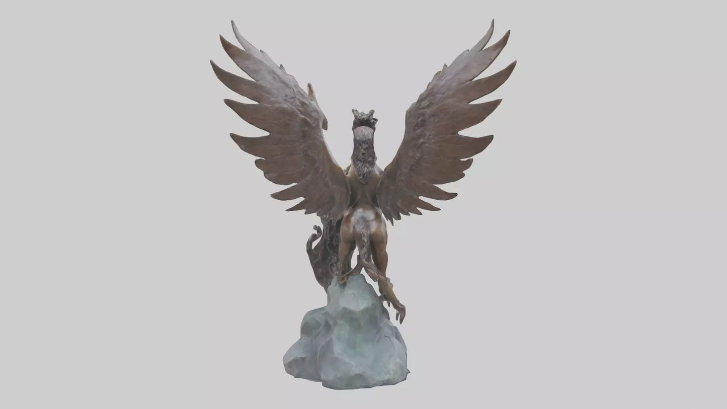 3D model Phoenixs Ashes statue model VR / AR / low-poly
