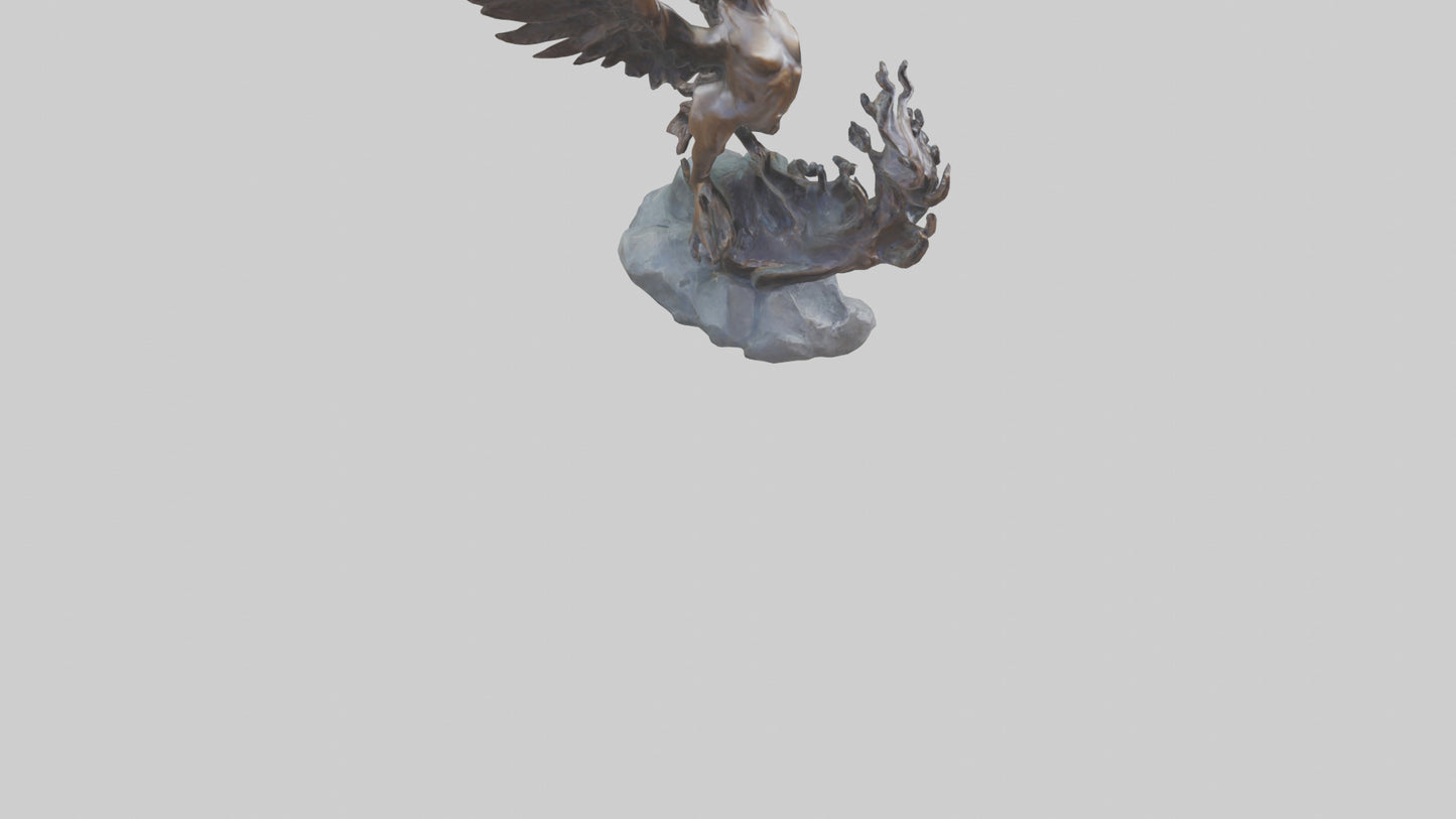 3D model Phoenixs Ashes statue model VR / AR / low-poly