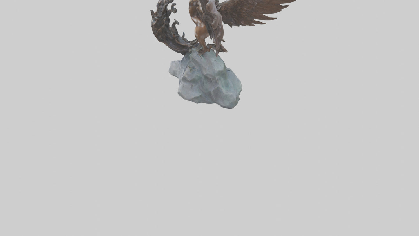 3D model Phoenixs Ashes statue model VR / AR / low-poly