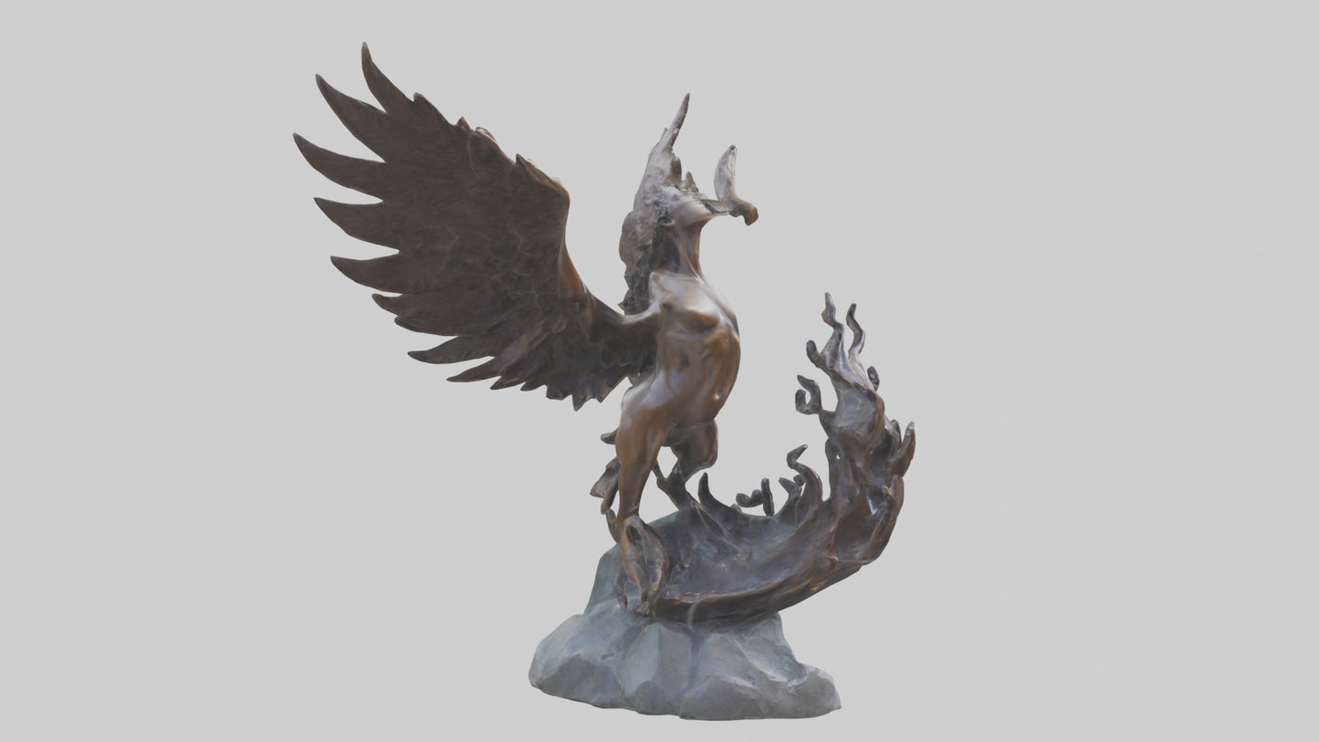 3D model Phoenixs Ashes statue model VR / AR / low-poly