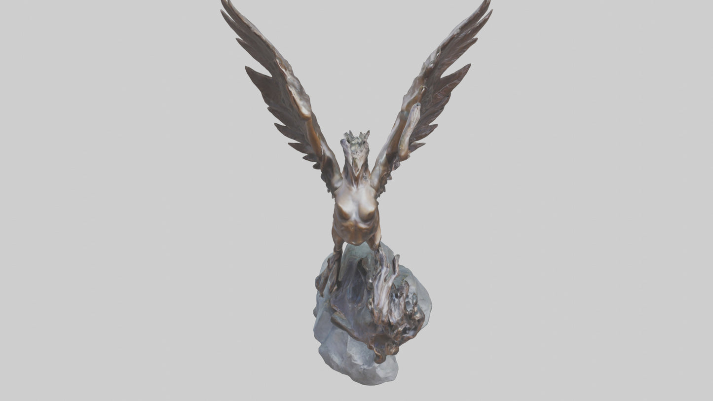 3D model Phoenixs Ashes statue model VR / AR / low-poly