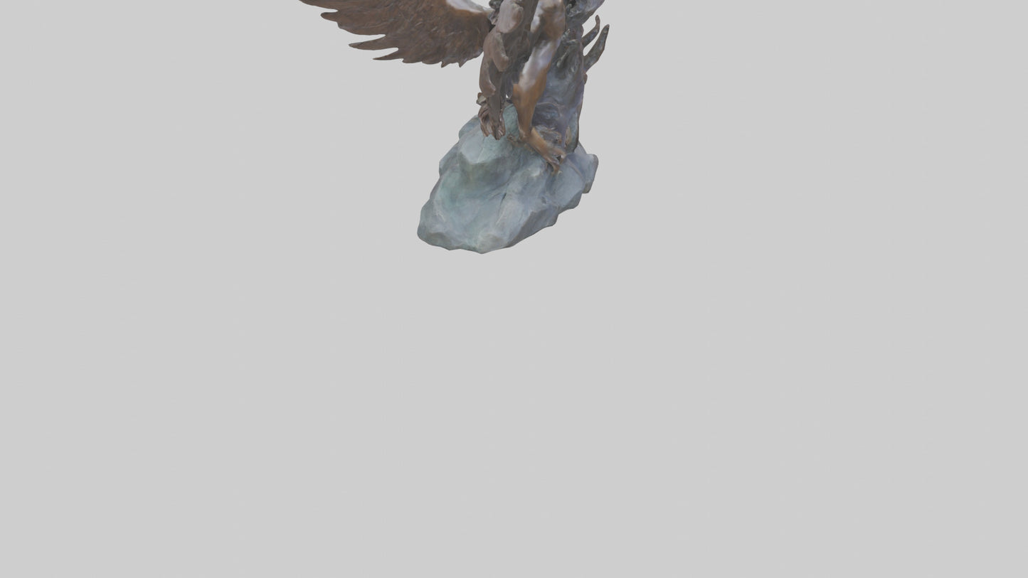 3D model Phoenixs Ashes statue model VR / AR / low-poly