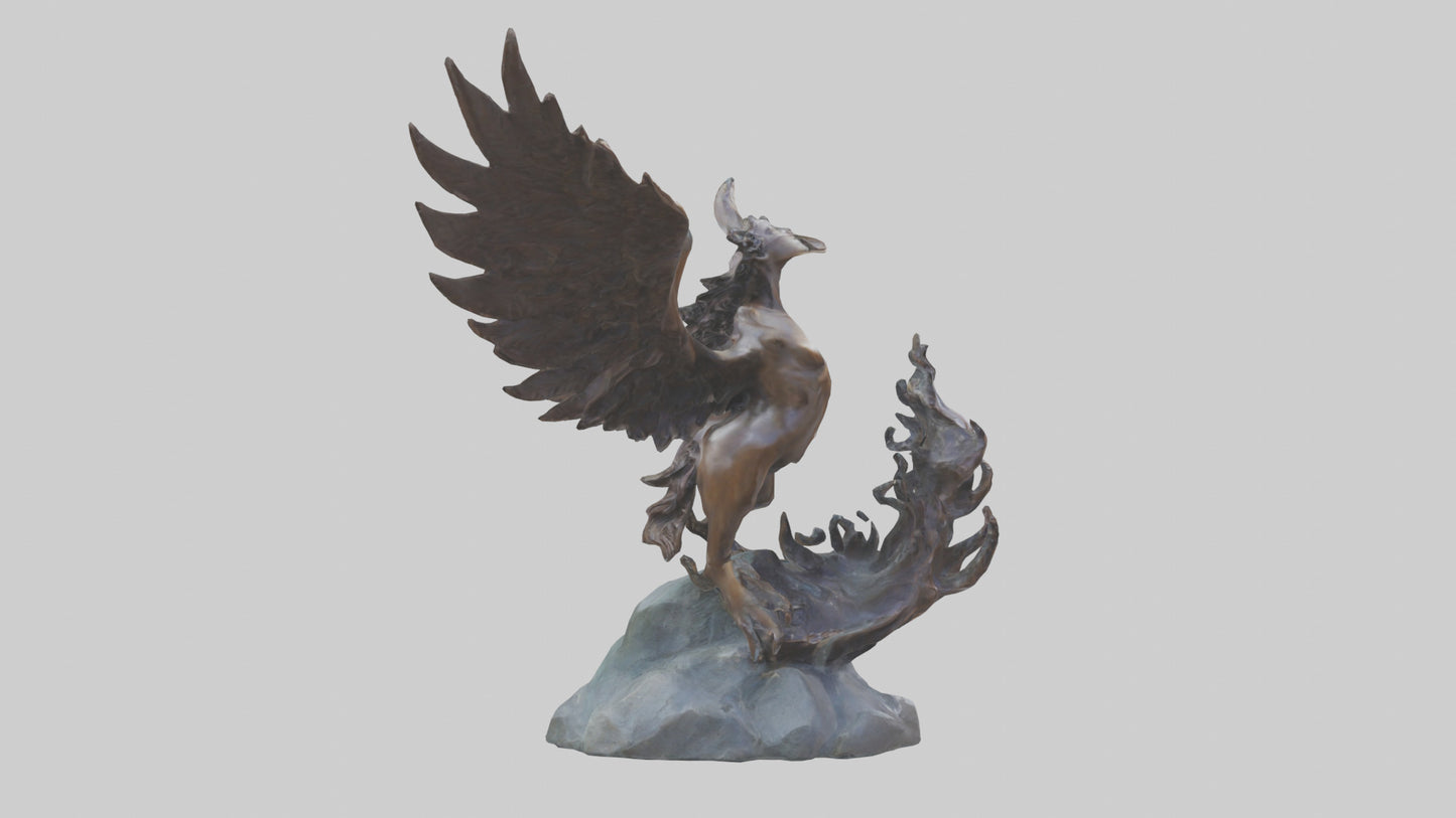 3D model Phoenixs Ashes statue model VR / AR / low-poly