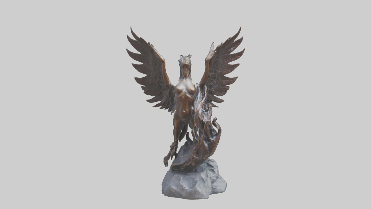3D model Phoenixs Ashes statue model VR / AR / low-poly