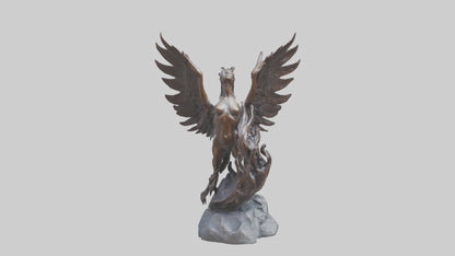 3D model Phoenixs Ashes statue model VR / AR / low-poly