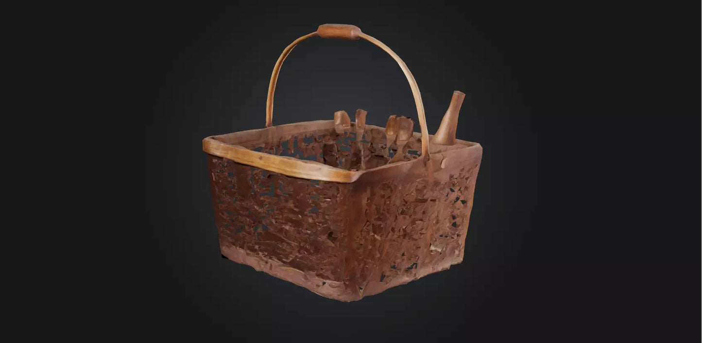 3D model Picnic basket VR / AR / low-poly