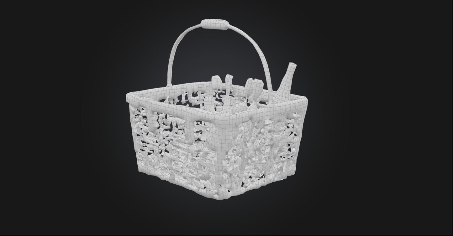 3D model Picnic basket VR / AR / low-poly