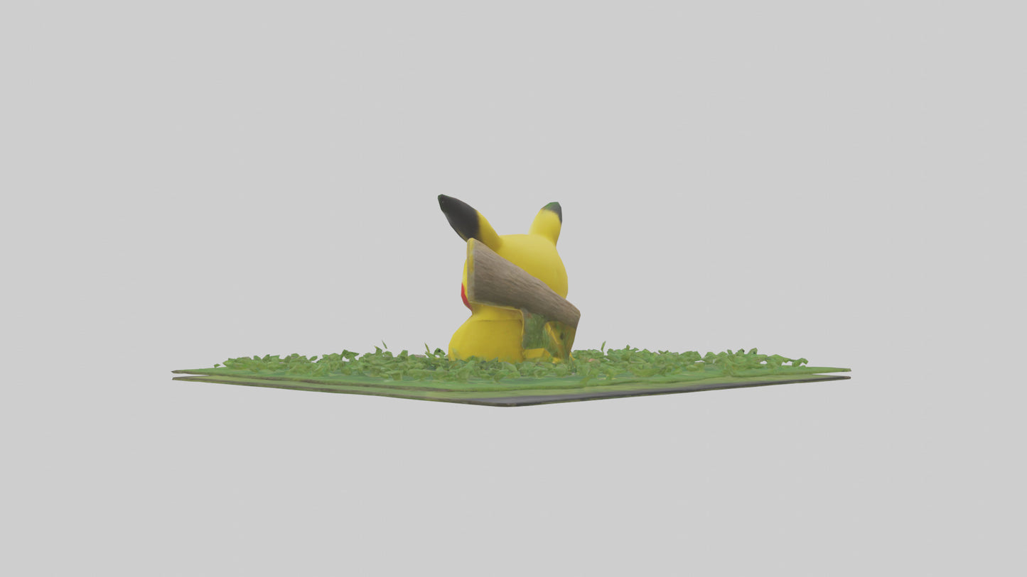 3D model Pika collecting grass model VR / AR / low-poly