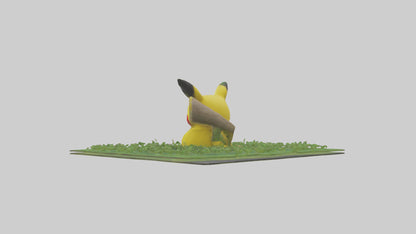 3D model Pika collecting grass model VR / AR / low-poly