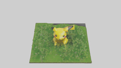 3D model Pika collecting grass model VR / AR / low-poly