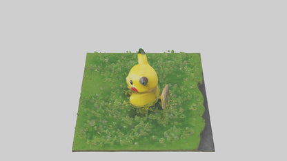 3D model Pika collecting grass model VR / AR / low-poly