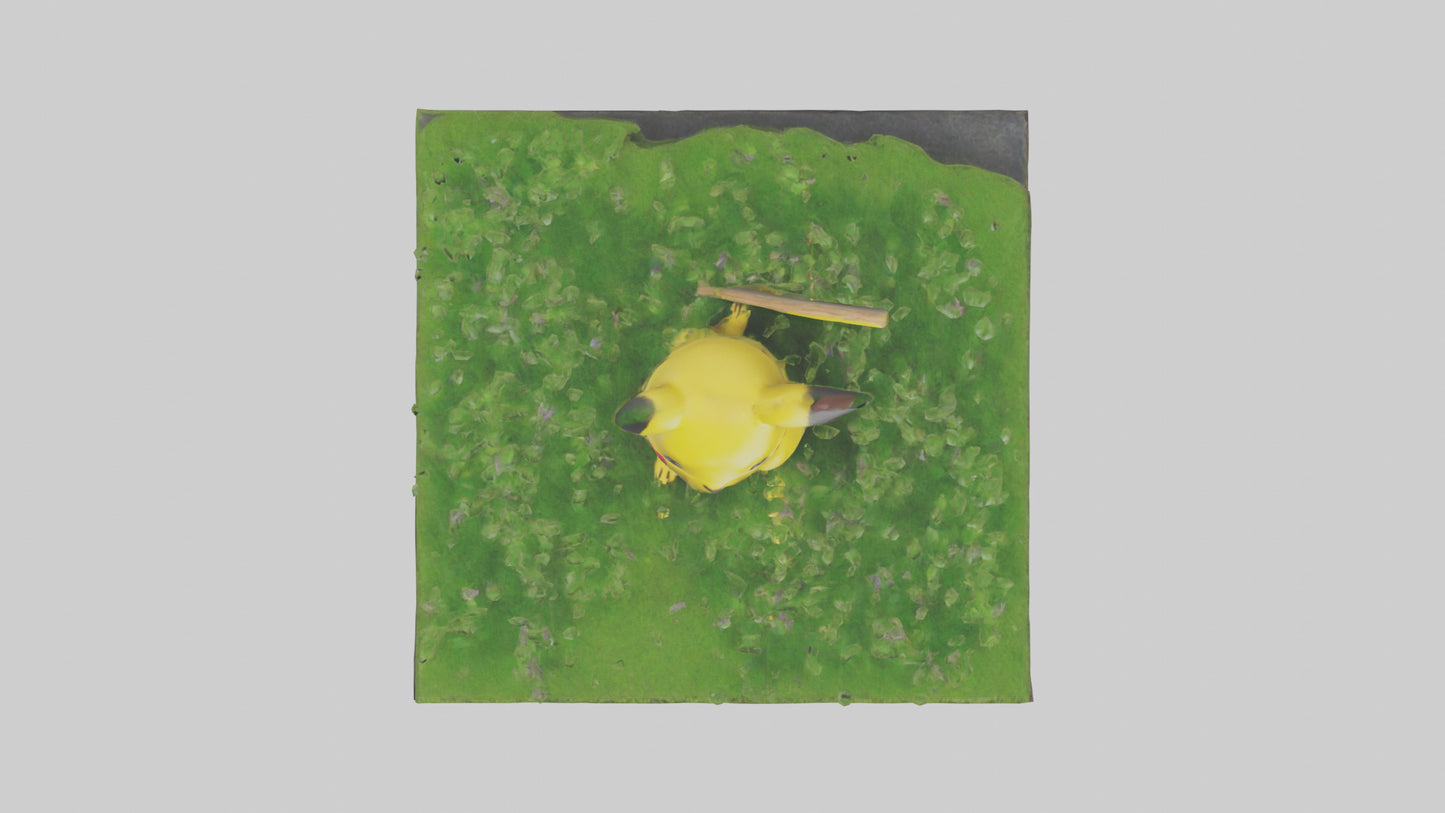3D model Pika collecting grass model VR / AR / low-poly