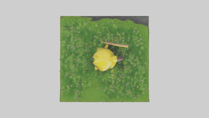 3D model Pika collecting grass model VR / AR / low-poly