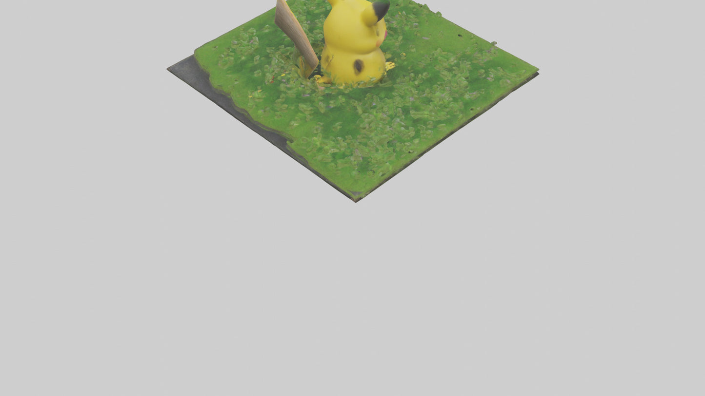 3D model Pika collecting grass model VR / AR / low-poly