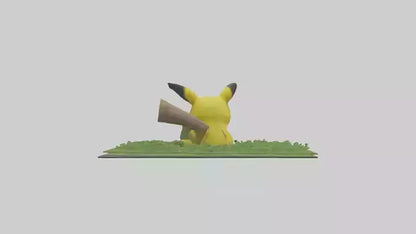 3D model Pika collecting grass model VR / AR / low-poly