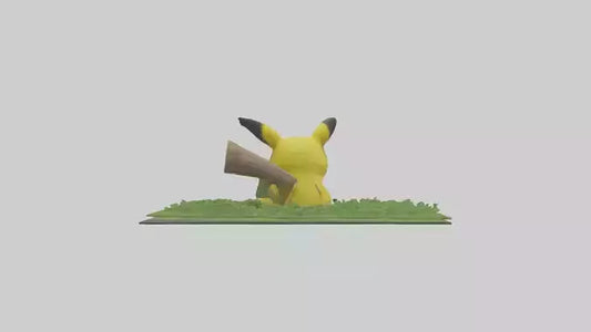 3D model Pika collecting grass model VR / AR / low-poly