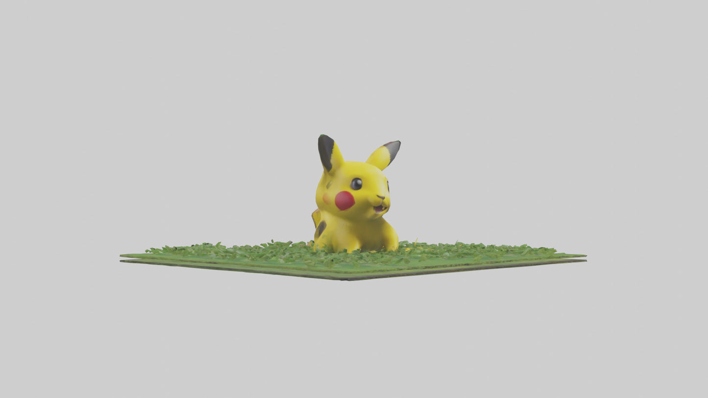 3D model Pika collecting grass model VR / AR / low-poly