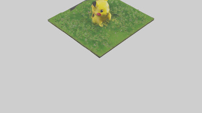 3D model Pika collecting grass model VR / AR / low-poly