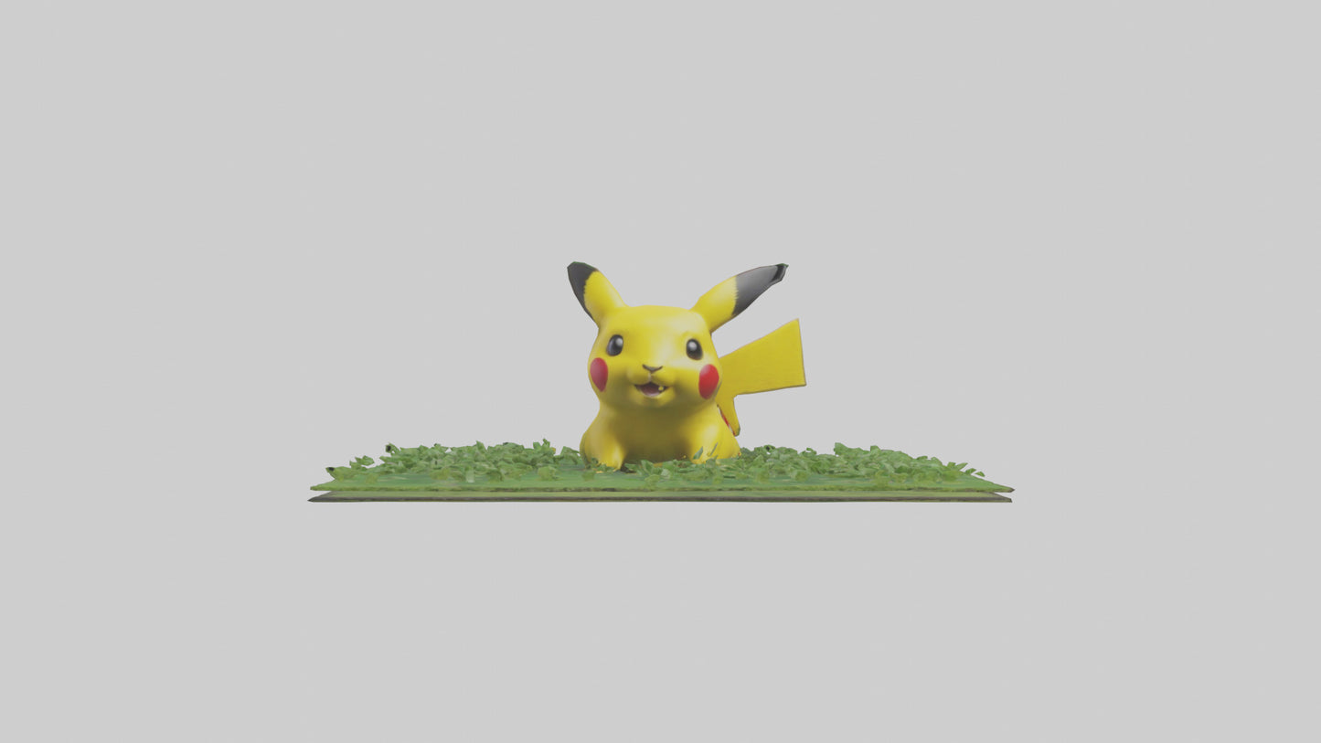 3D model Pika collecting grass model VR / AR / low-poly