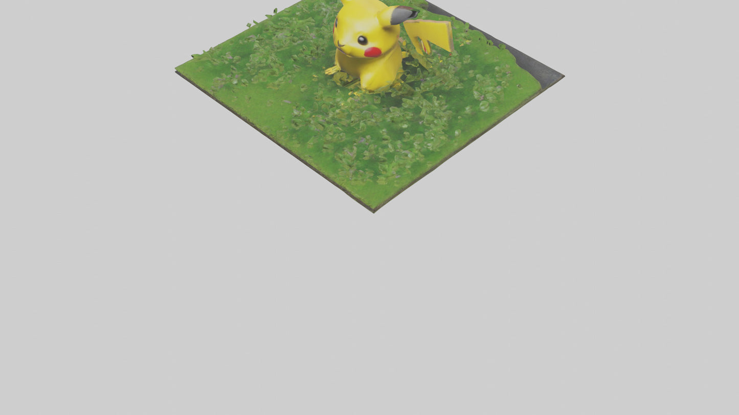 3D model Pika collecting grass model VR / AR / low-poly