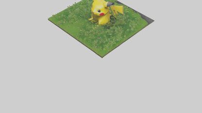 3D model Pika collecting grass model VR / AR / low-poly