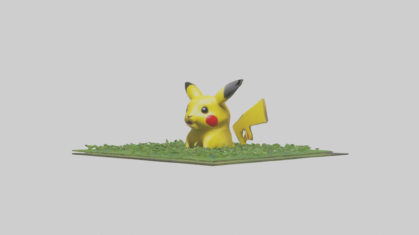 3D model Pika collecting grass model VR / AR / low-poly