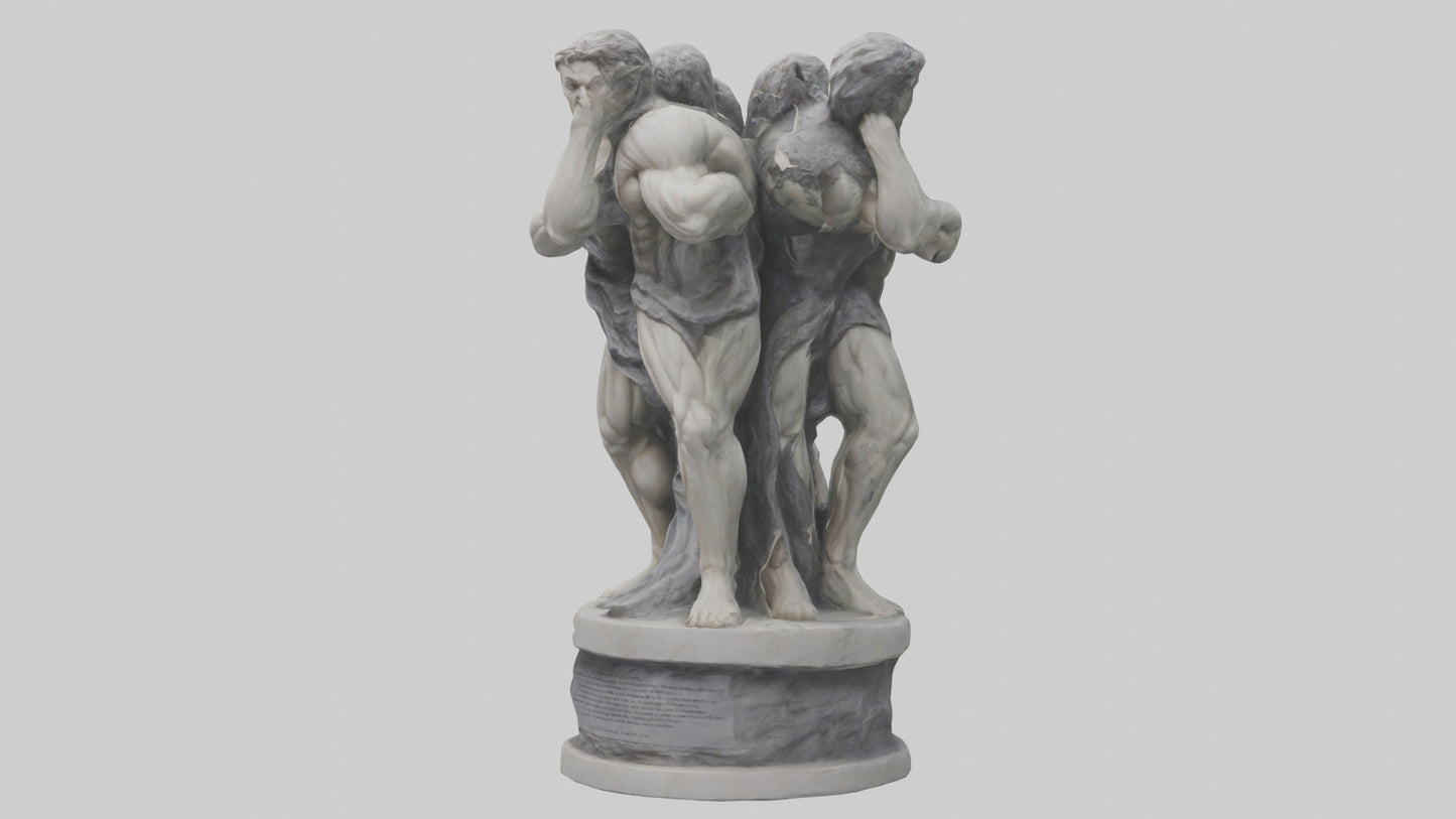 3D model Pillars of Strength statue model VR / AR / low-poly