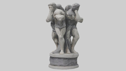 3D model Pillars of Strength statue model VR / AR / low-poly