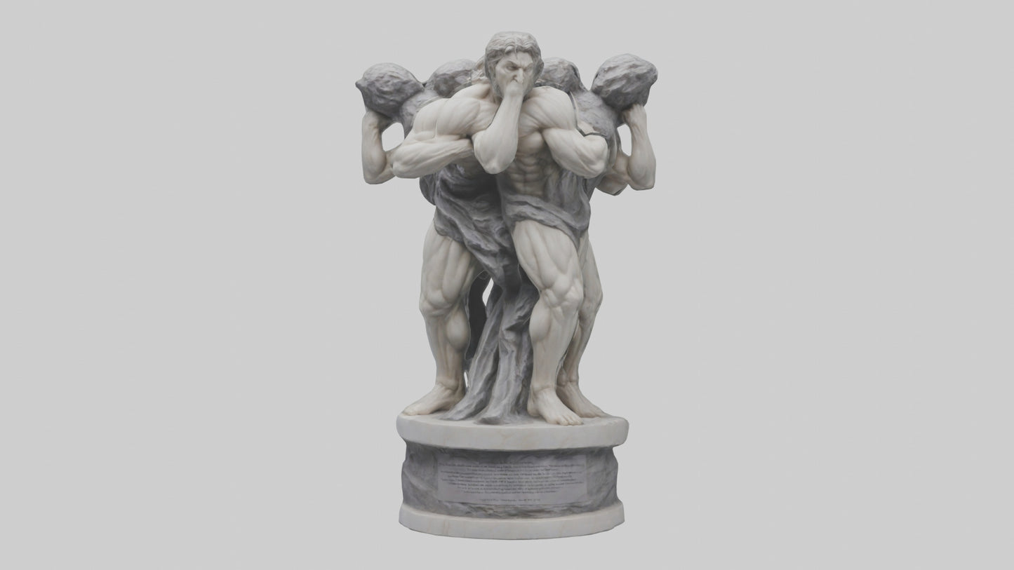 3D model Pillars of Strength statue model VR / AR / low-poly