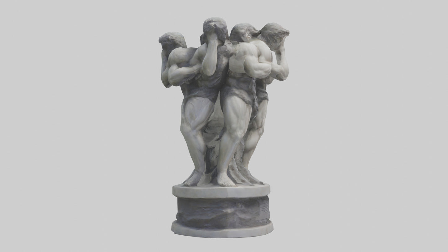 3D model Pillars of Strength statue model VR / AR / low-poly
