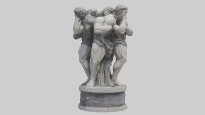 3D model Pillars of Strength statue model VR / AR / low-poly