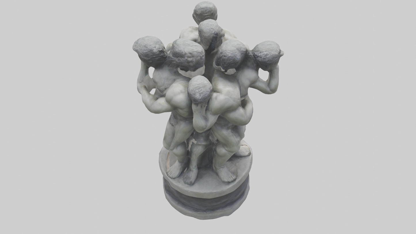 3D model Pillars of Strength statue model VR / AR / low-poly