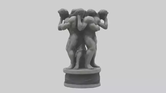 3D model Pillars of Strength statue model VR / AR / low-poly