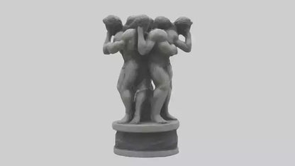 3D model Pillars of Strength statue model VR / AR / low-poly