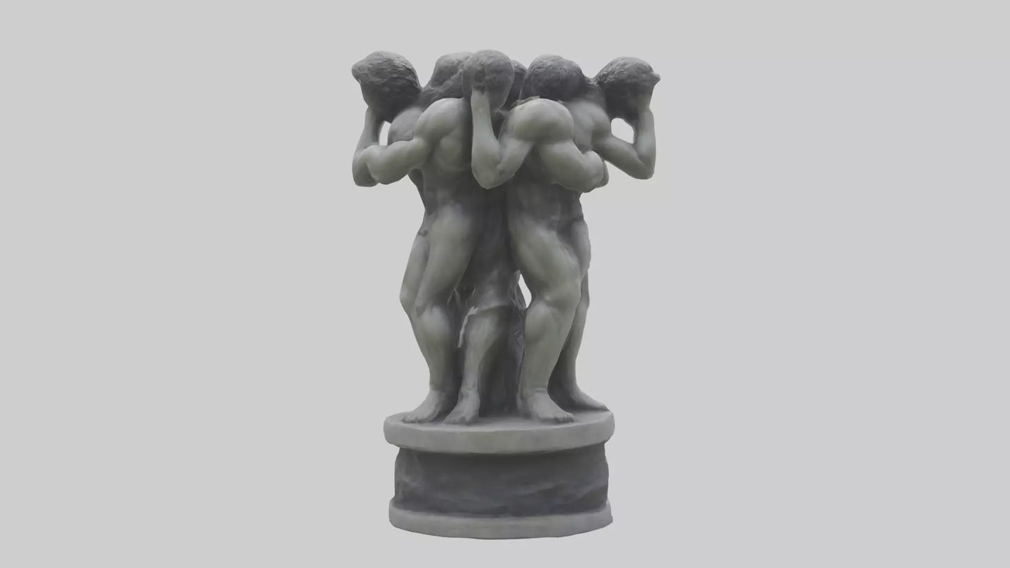 3D model Pillars of Strength statue model VR / AR / low-poly