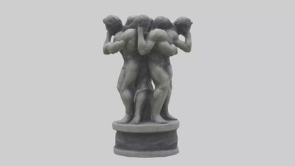 3D model Pillars of Strength statue model VR / AR / low-poly