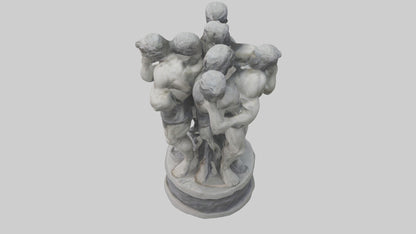3D model Pillars of Strength statue model VR / AR / low-poly
