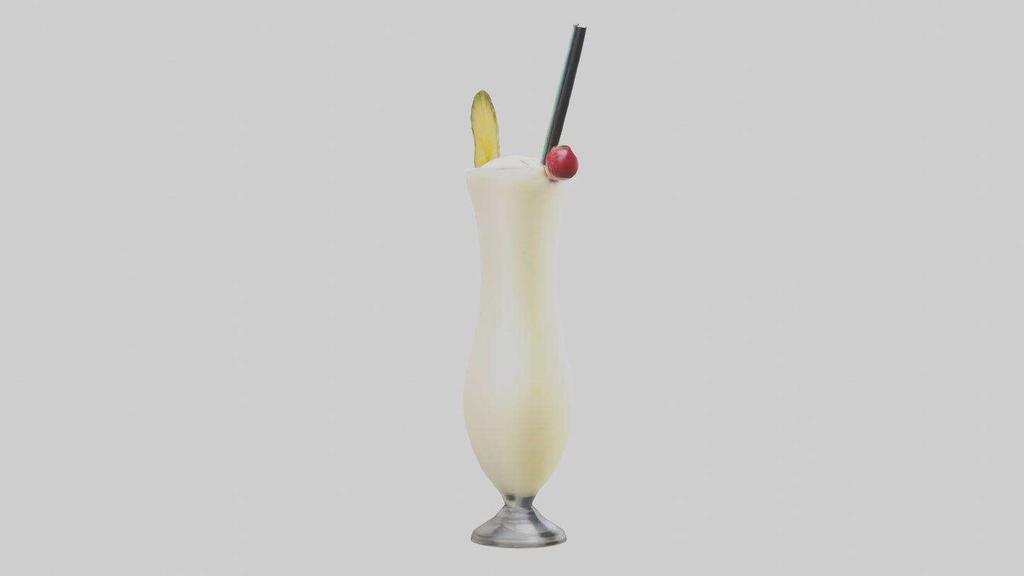 3D model Pina colada smoothie model VR / AR / low-poly