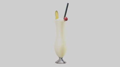 3D model Pina colada smoothie model VR / AR / low-poly