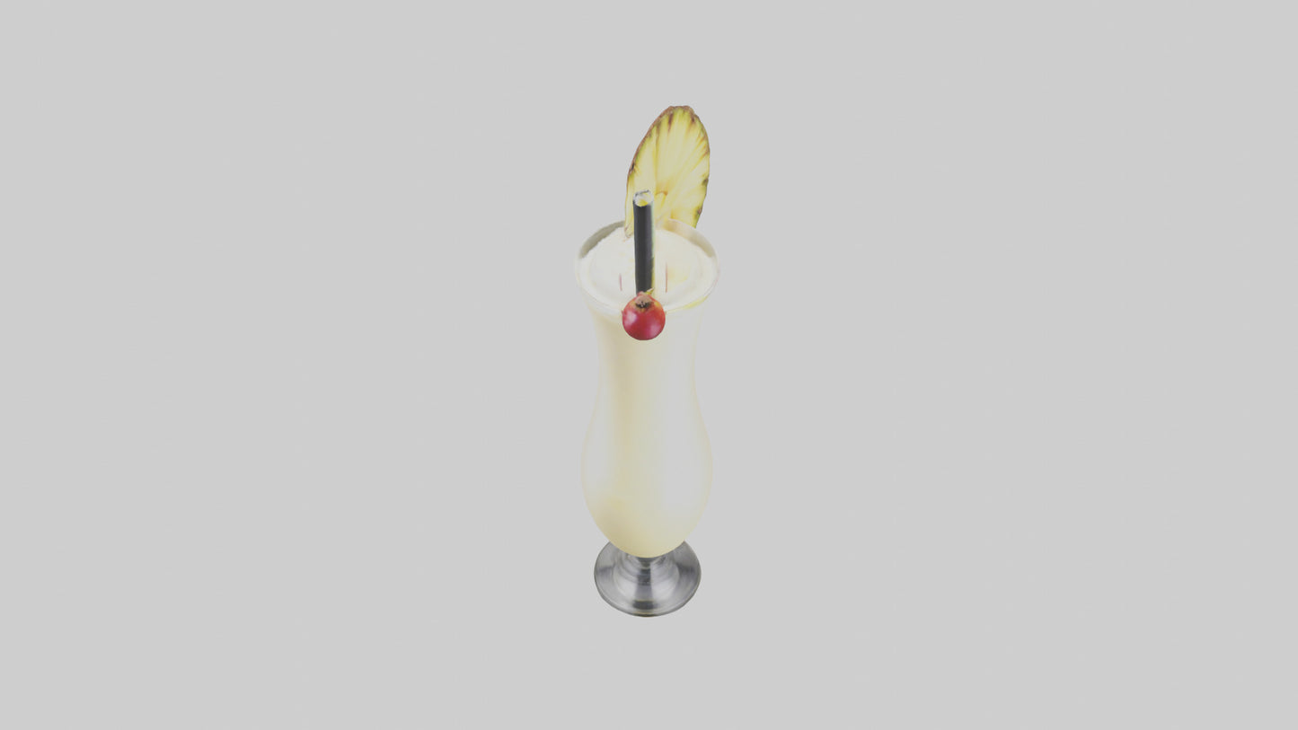 3D model Pina colada smoothie model VR / AR / low-poly
