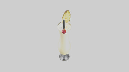 3D model Pina colada smoothie model VR / AR / low-poly