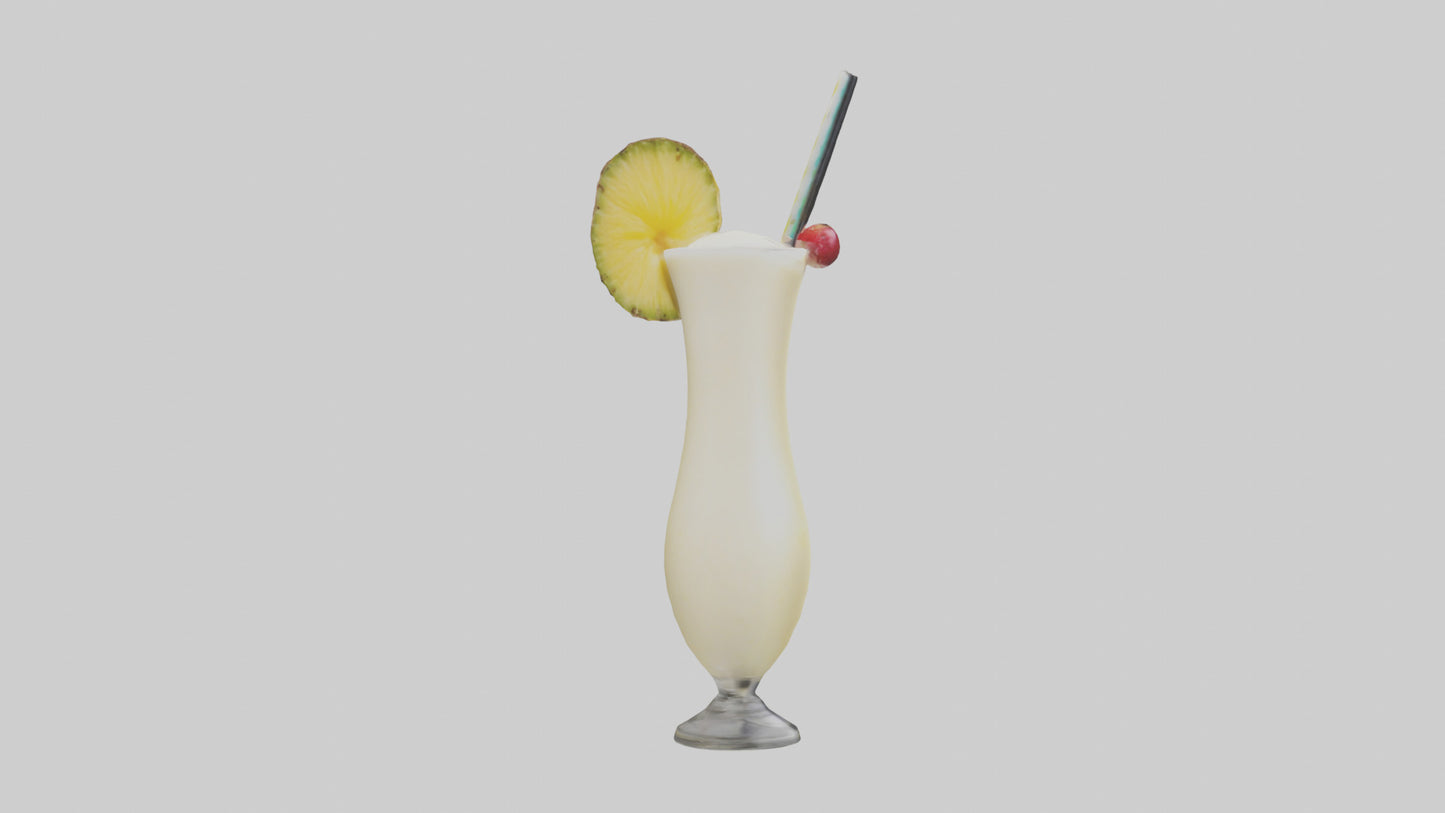 3D model Pina colada smoothie model VR / AR / low-poly