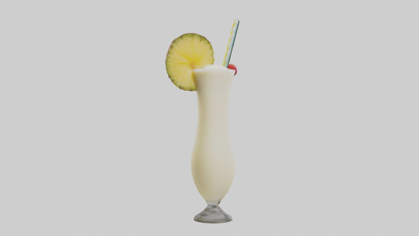 3D model Pina colada smoothie model VR / AR / low-poly
