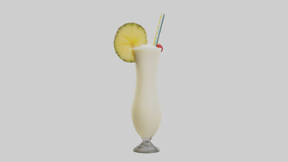 3D model Pina colada smoothie model VR / AR / low-poly