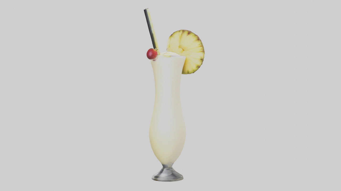 3D model Pina colada smoothie model VR / AR / low-poly