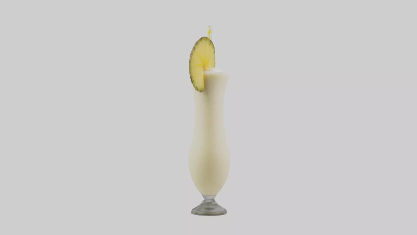 3D model Pina colada smoothie model VR / AR / low-poly