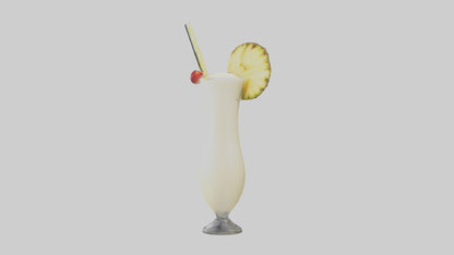3D model Pina colada smoothie model VR / AR / low-poly