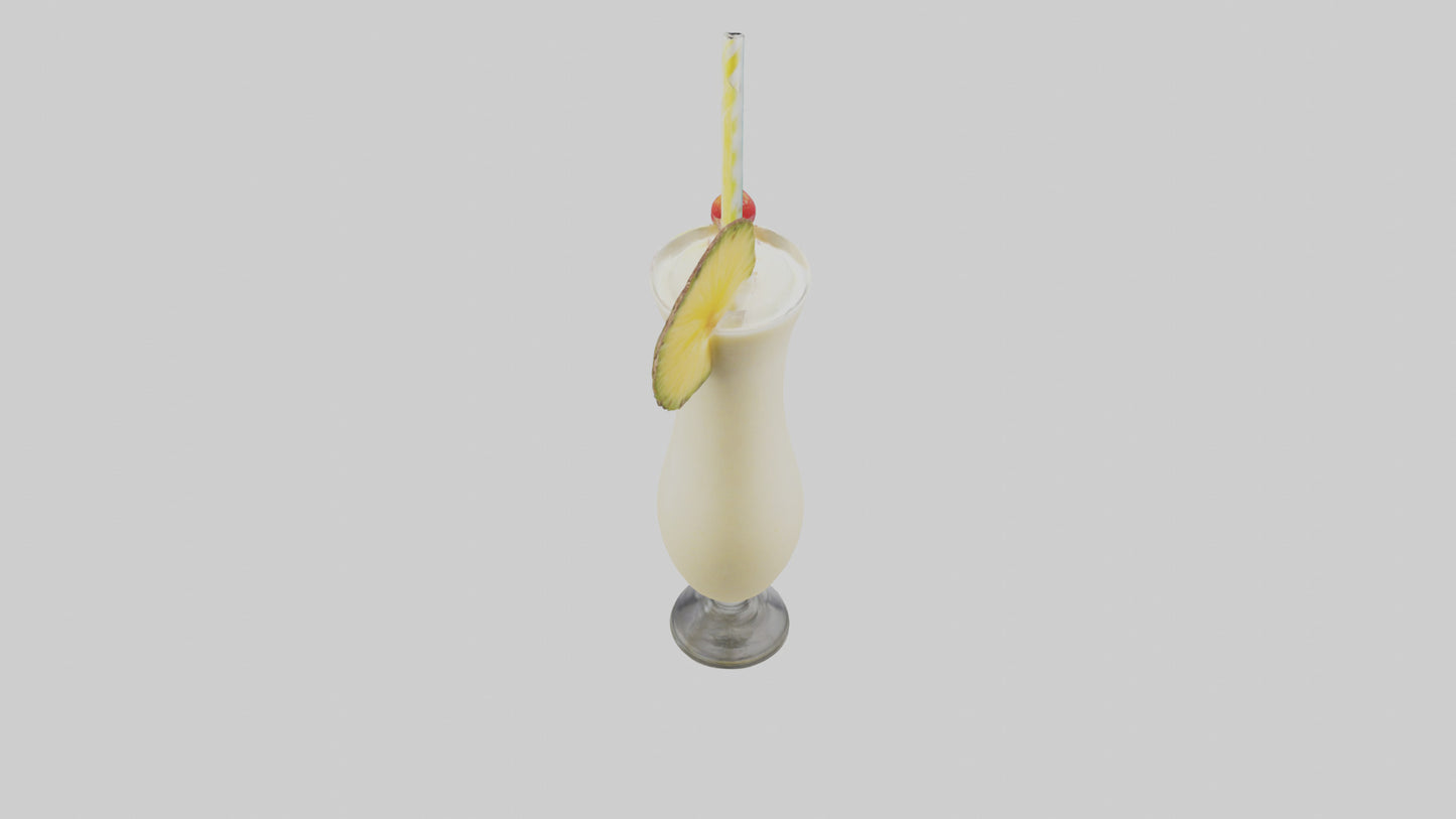 3D model Pina colada smoothie model VR / AR / low-poly